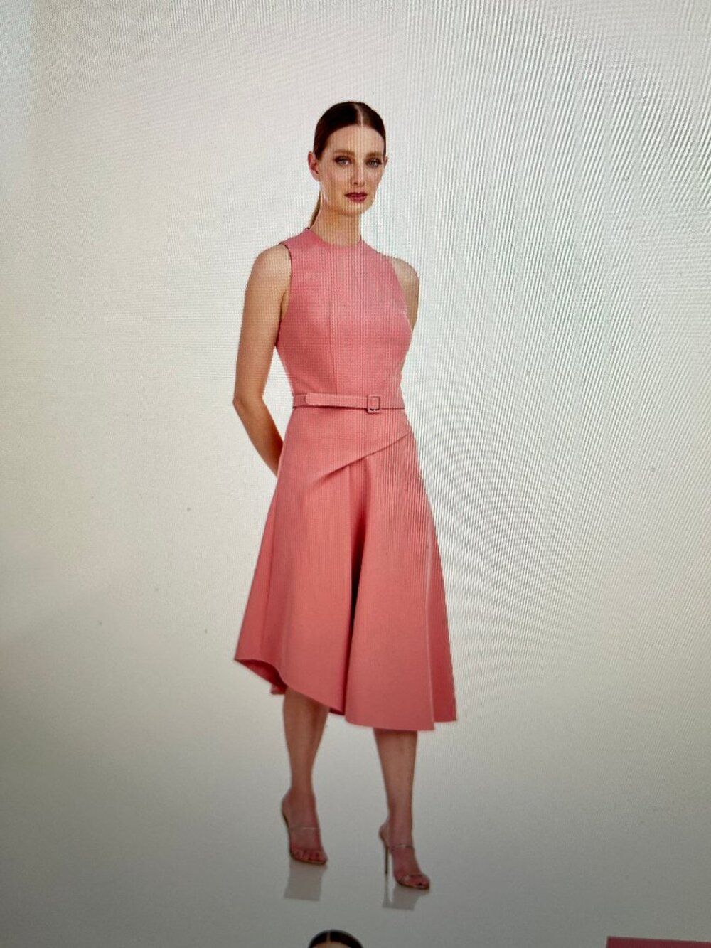 Kay Unger Champagne Rose Noella Midi Dress Size 10 NWT